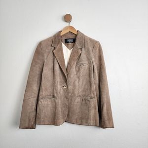 Bergdorf Goodman Tan Leather Blazer